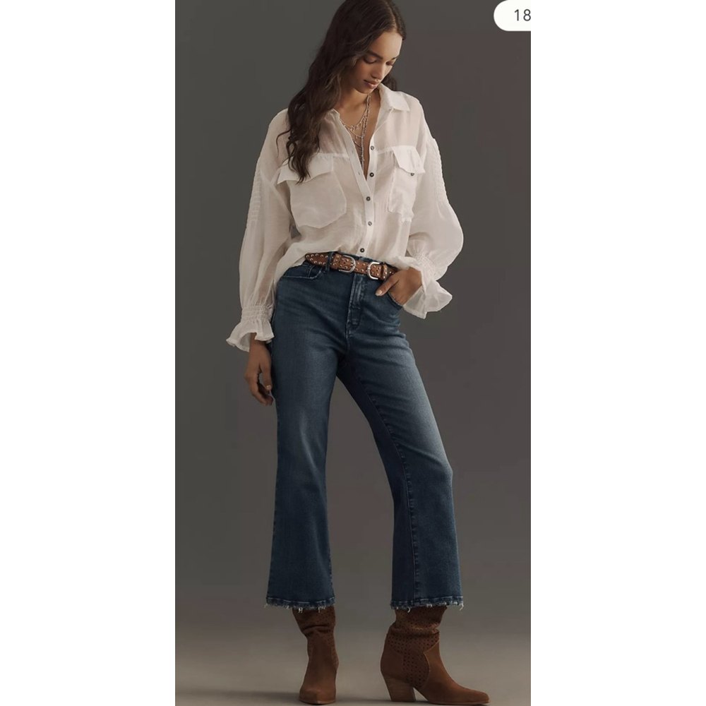 Good American Blue Cropped Jeans
